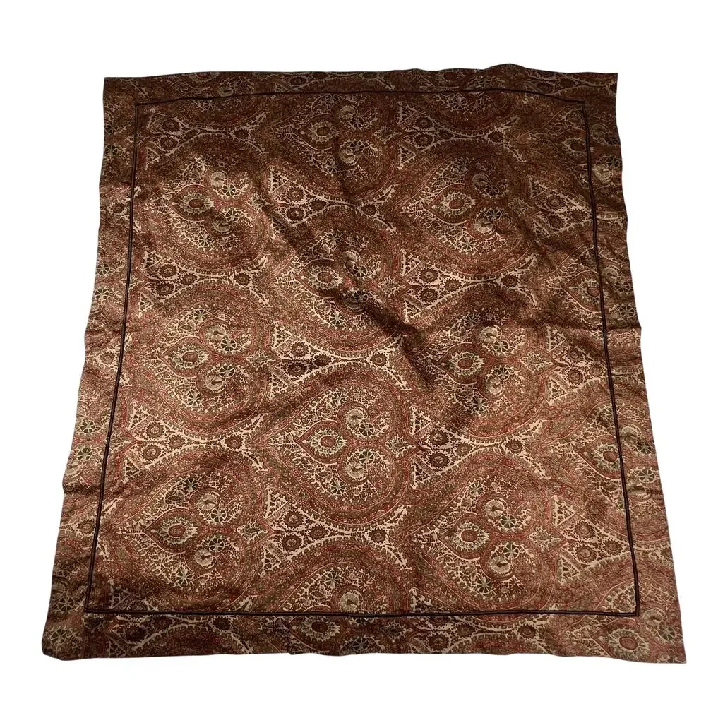 RESTORATION HARDWARE Italian Cypress ONE Euro Sham Paisley Cotton Brown Red